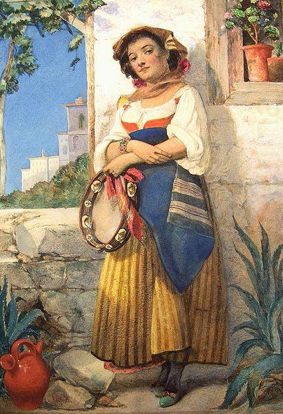 William Knight Keeling Tamburine Girl. china oil painting image